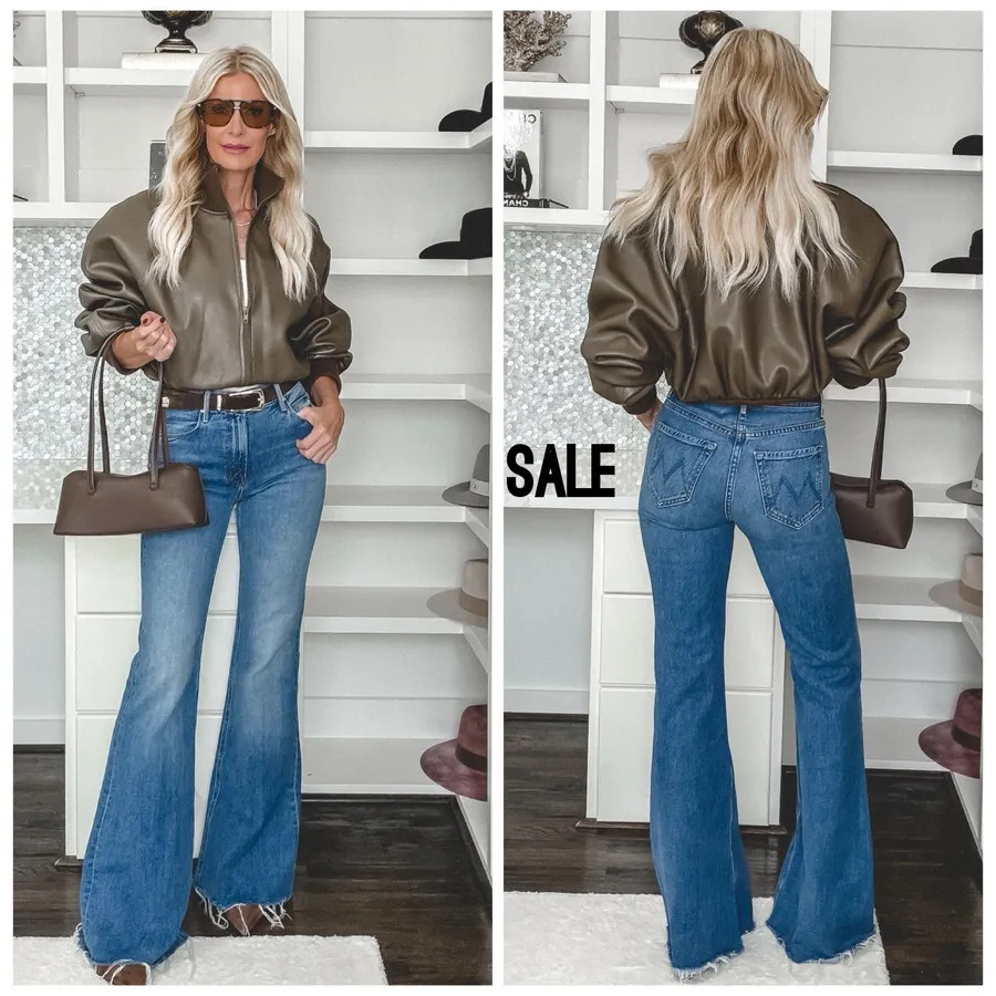 My FAVE Mother jeans are on major sale! I love the flattering wide-leg fit, they give your butt a little lift and they look fabulous with an elevated bomber jacket and heels. I’m wearing a size 24. #MotherDenim #WideLegJeans #DesignerDenim #FallStyle #WomenOver40Style #LTKStyle

#LTKOver40#LTKSeasonal 

 