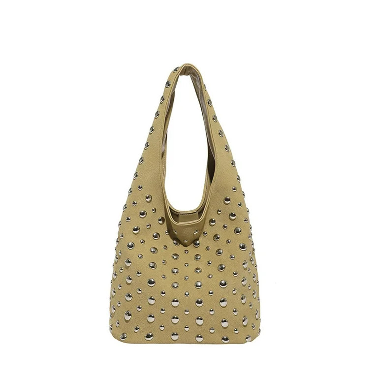 SPEKSEE Stylish Studded Hobo Bag Y2K Rivets Bucket Purse Shoulder Bag for Women | Walmart (US)