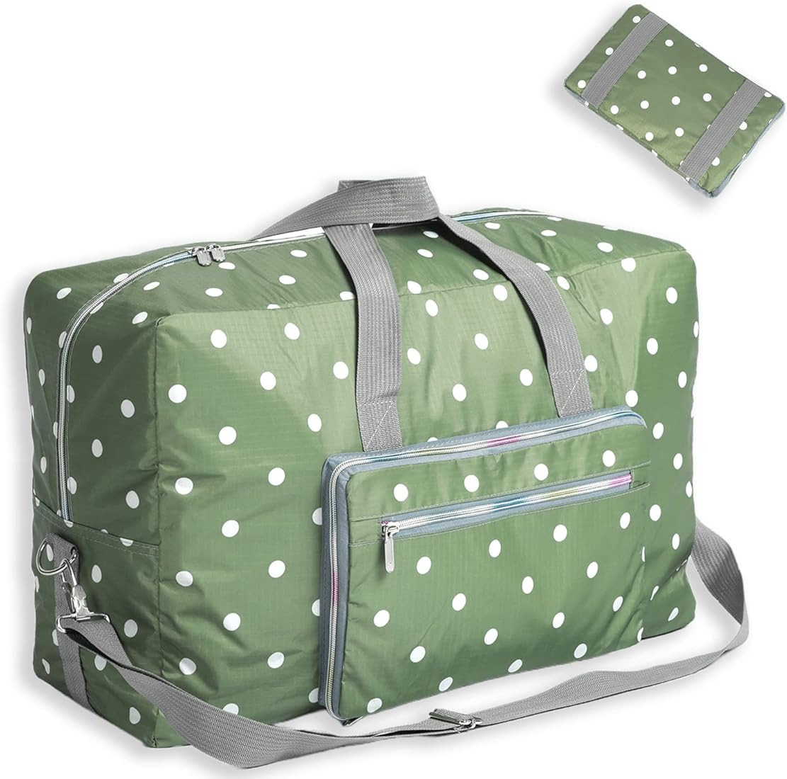 Large Foldable Travel Duffel Bag with Trolley Sleeve, Duffel Bag Gym Tote Bag with Dot Carry on L... | Amazon (US)