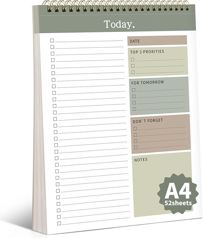 To Do List Notepad, 52 Undated Sheets （8.5"×11"）Duplex-printed Daily Planner For Work Home S... | Amazon (US)