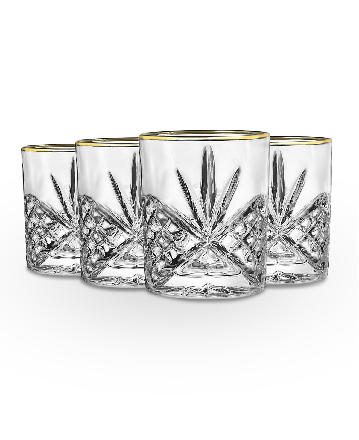 Godinger Dublin Gold Double Old Fashioned Glasses, Set of 4 - Clear/Gold | Macy's