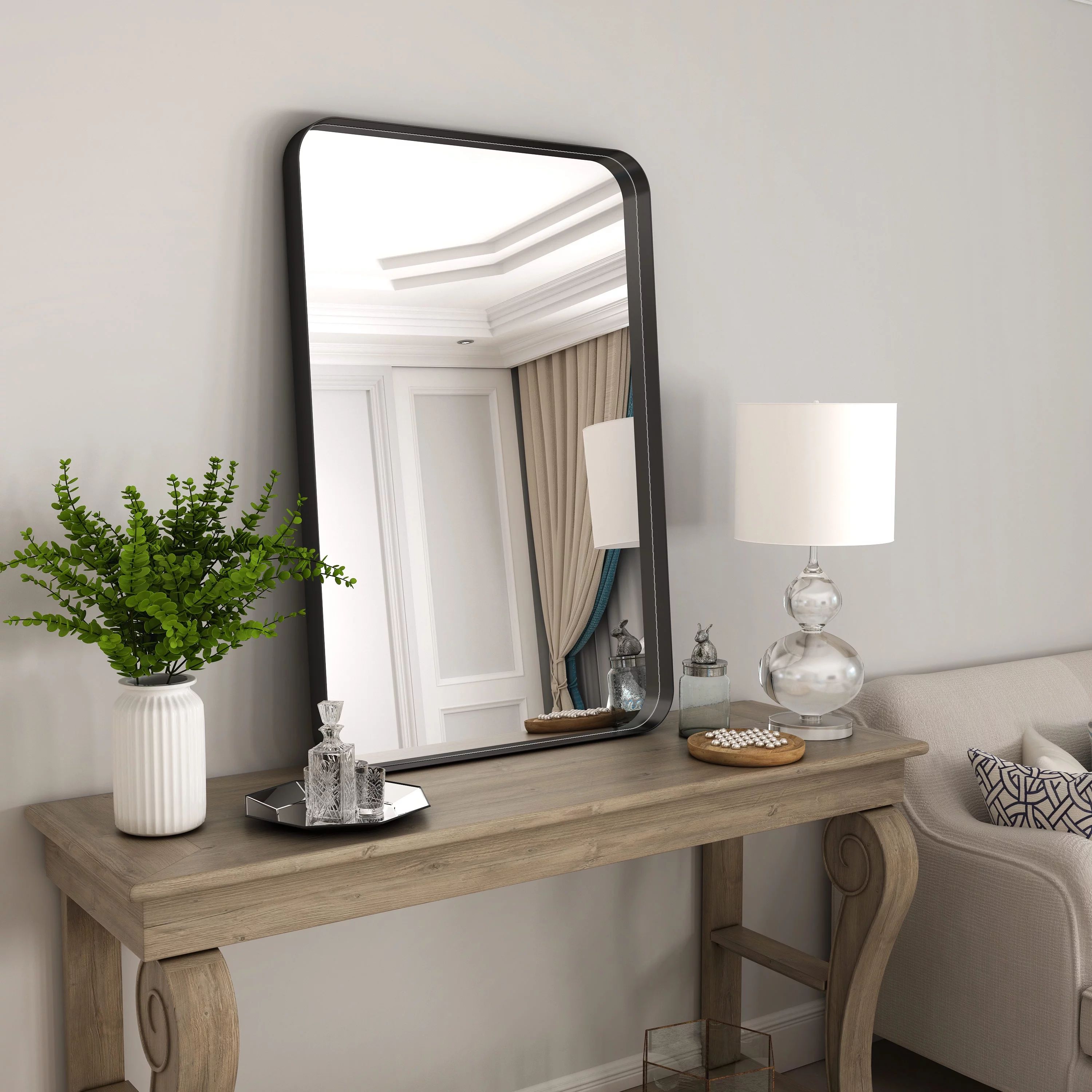 TBWYF Wall Mirror for Bathroom, 24x35 Inch Black Bathroom Mirror, Stainless Steel Metal Frame wit... | Walmart (US)