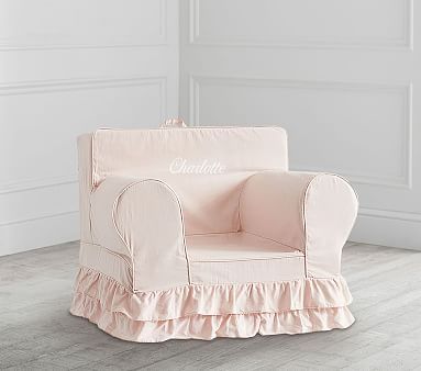 Dusty Blush Ruffle Anywhere Chair® | Pottery Barn Kids