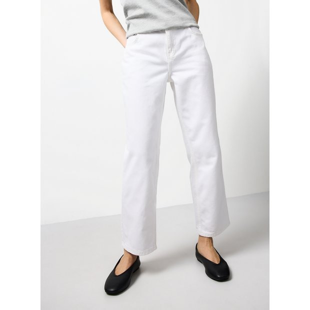 White Relaxed Straight Leg Jeans 20L | Tu Clothing