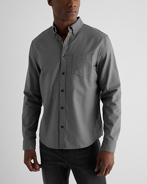 Solid Stretch Oxford Shirt | Express
