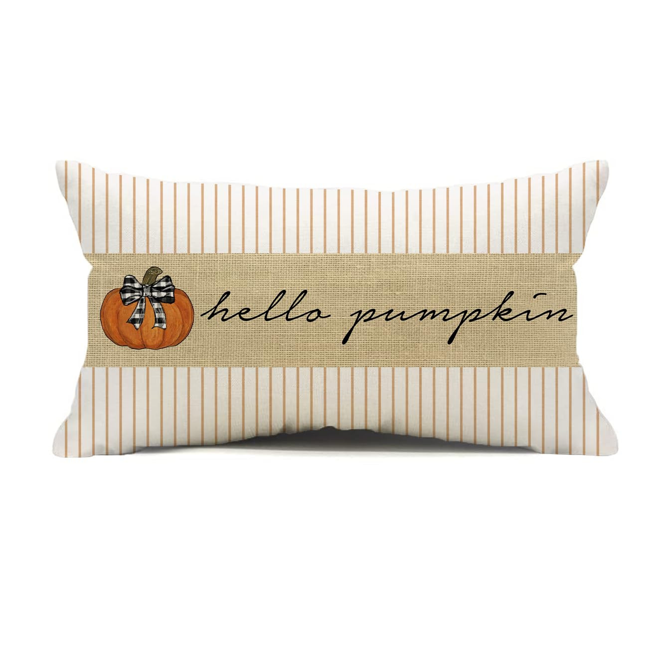 Thanksgiving Day Pumpkin Pillow Covers 12x20 inch Fall Vintage Orange Stripe Pumpkins Pillow Cove... | Amazon (US)