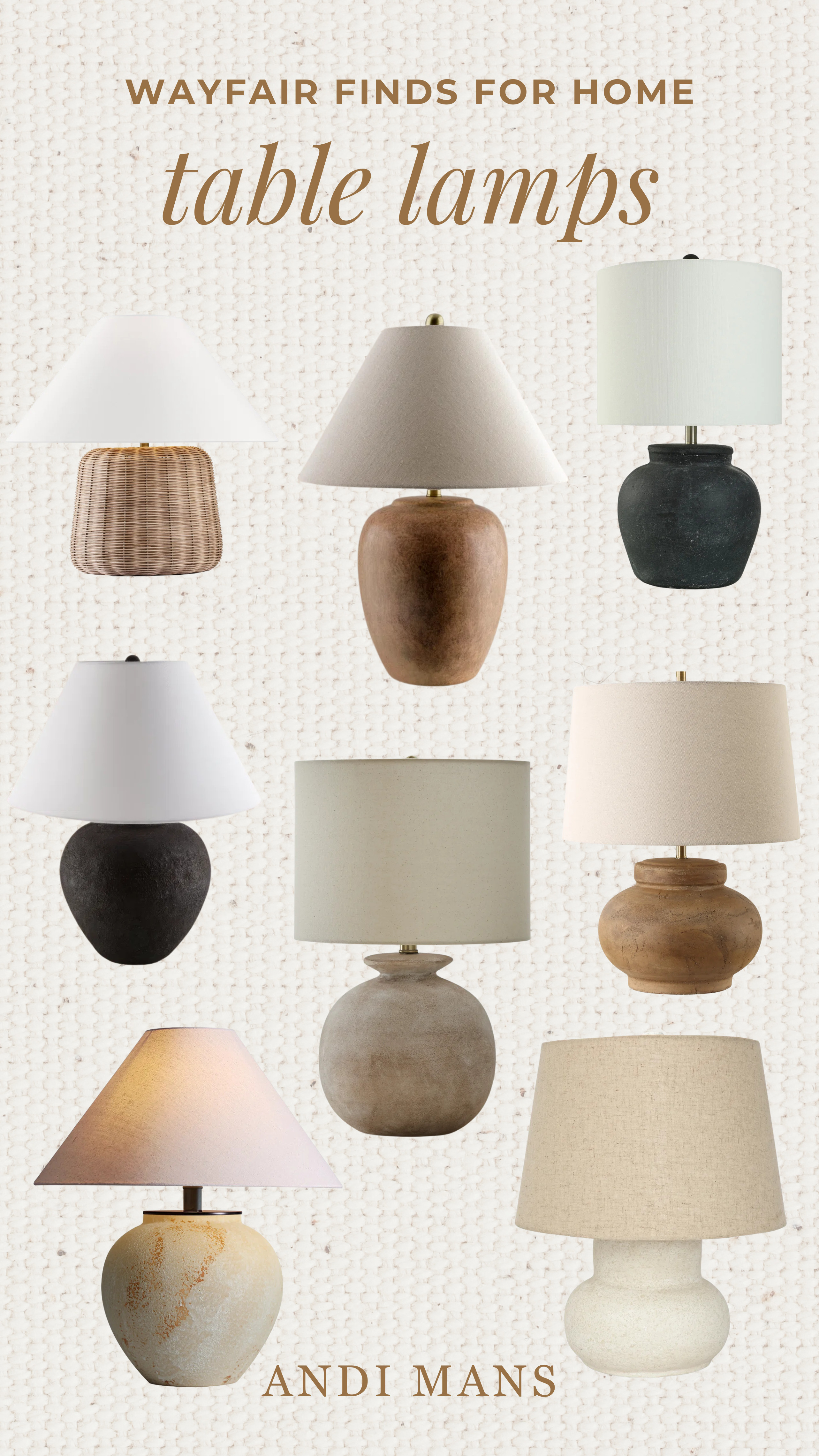 Earthy table lamps for your home from Wayfair! 

 #LTKSeasonal #LTKHome #LTKSaleAlert