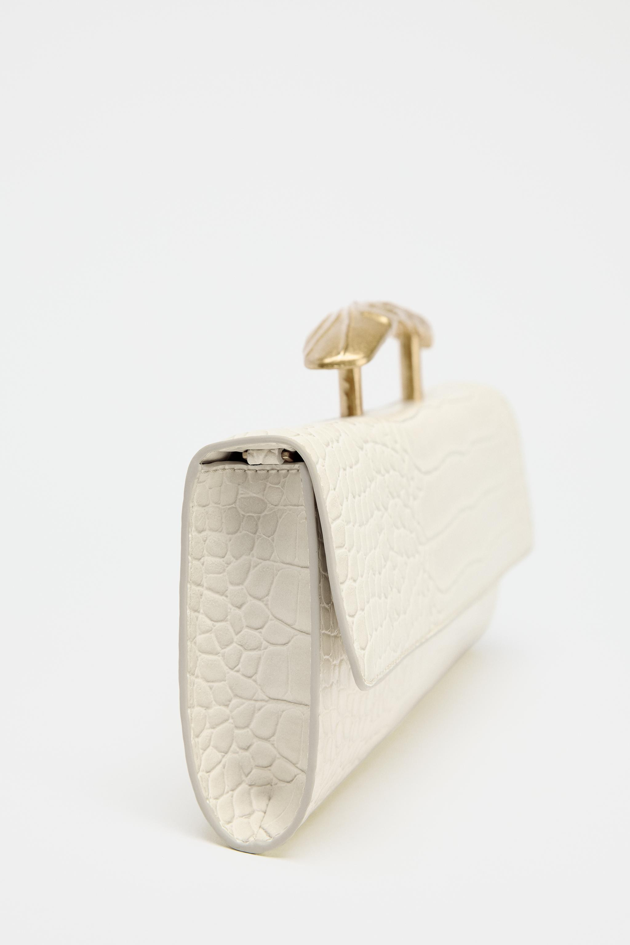 CLUTCH BAG GOLD METAL HANDLE | Zara UK