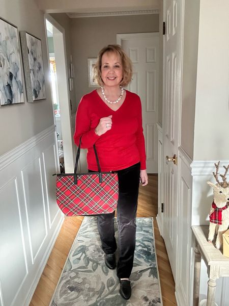 Wore this last week to my Garden Club Christmas Party. I pulled out my @talbots plaid purse from last year and it’s still available. 

Our Garden Christmas Party was at a member’s beautiful home. I think home parties are the best! 

Flurries here and that makes my heart happy!

#LTKHoliday #LTKsalealert #LTKSeasonal