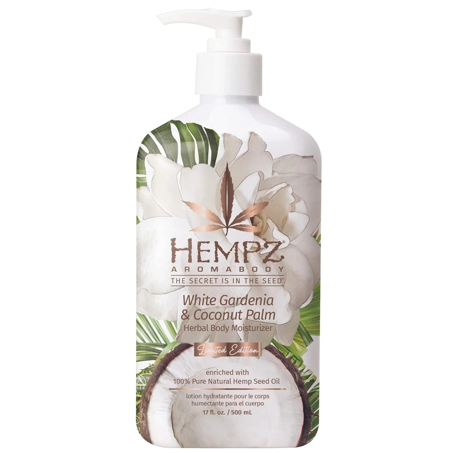 Hempz Body Lotion Moisturizer - White Gardenia & Coconut Palm 17 Fl Oz | Walmart (US)