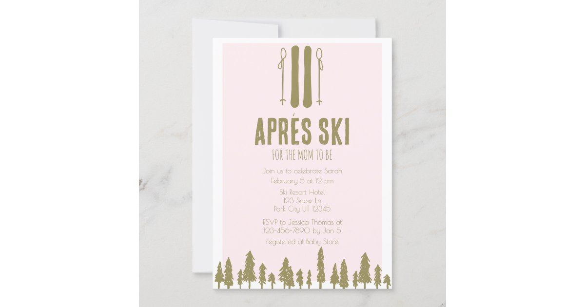 Apres Ski Winter Theme Baby Shower Invitation | Zazzle | Zazzle
