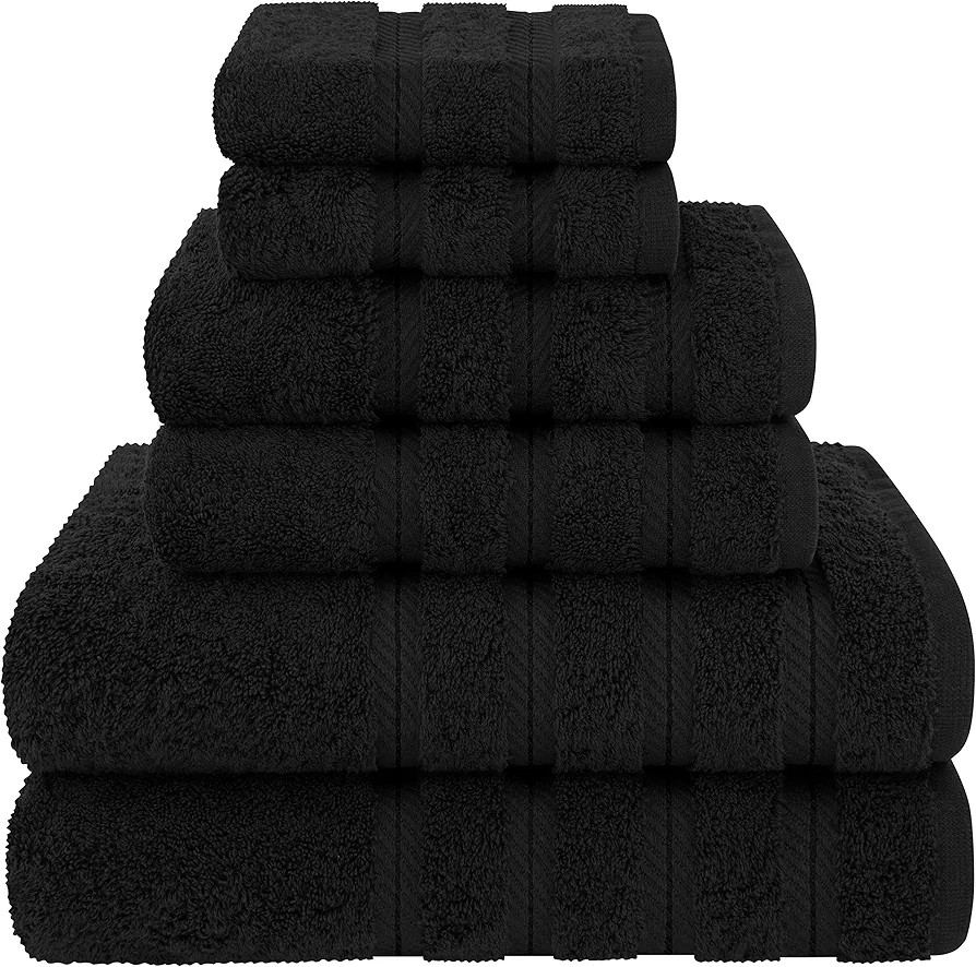 American Soft Linen Luxury 6 Piece Towel Set, 2 Bath Towels 2 Hand Towels 2 Washcloths, 100% Turk... | Amazon (US)