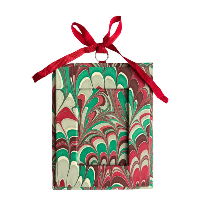 Holiday Picture Frame Ornament In Festive Marble Ornaments | Minted