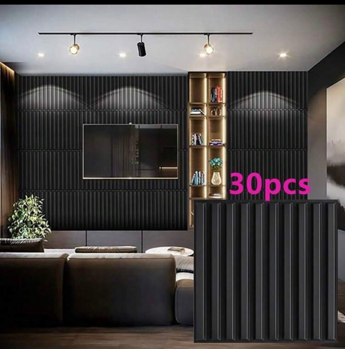 3D PVC Wall Panels Are Designed For Interior Wall Decoration. They Feature A Grooved Texture And Are Ideal For Living Rooms, Lobbies, Bedrooms, Hotels, Offices, Game Rooms, And TV Feature Walls. 30 Cm * 30 Cm (Includes Installation Hardware)