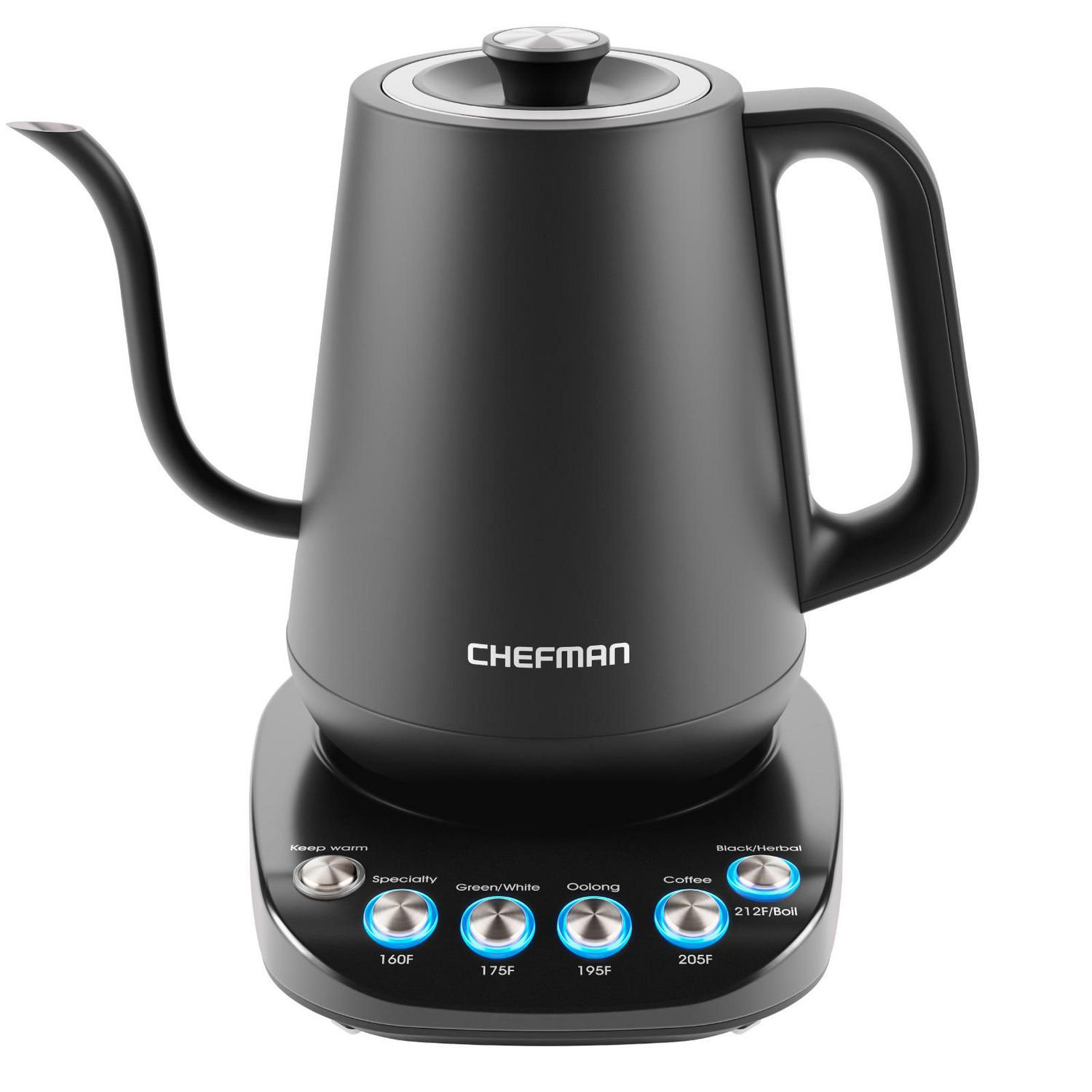 Chefman Electric 0.8L Gooseneck Kettle w/ 5 Preset Temperatures, Keep Warm Function - Black, New,... | Walmart (CA)