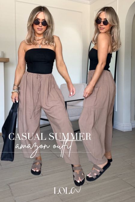 The cutest COMFIEST summer look 🤗

✔️small in linen pants ( IM IN LOVE WITH THEM!) lol they're soooo comfy and cuuuute! They're oversized and meant to be baggy. 

Corset is really nice quality (wearing small). It's a suede fabric with boning. Very nice and perfect summer top.

#LTKStyleTip #LTKFindsUnder50 #LTKU