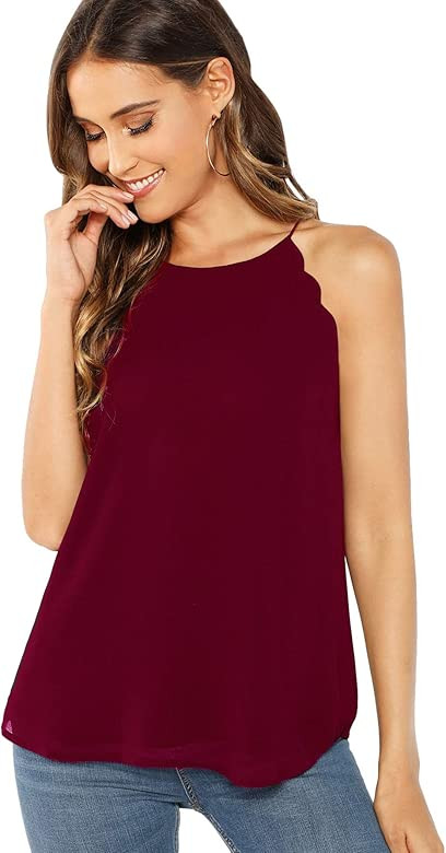 Women's Casual Sleeveless Cut Out Back Summer Halter Cami Top | Amazon (US)