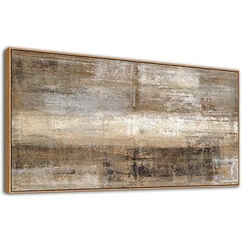 Framed Abstract Wall Art Large Canvas Picture Brown Canvas Painting Artwork Vintage Abstract Canv... | Amazon (US)