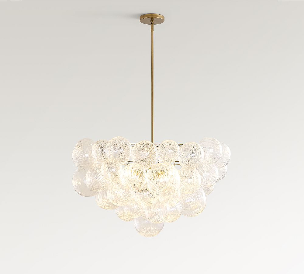 Cooper Glass Bubbled Round Chandelier (20"-30") | Pottery Barn (US)