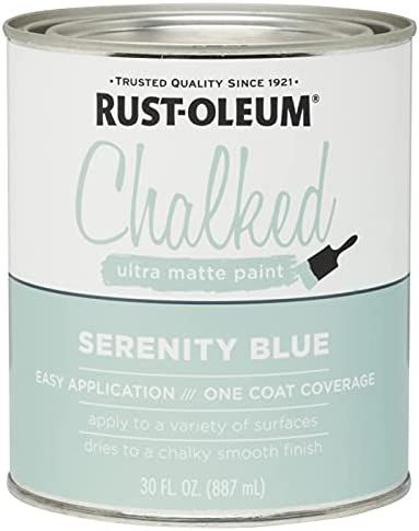 1 qt Rust-Oleum Brands 285139 Serenity Blue Chalked Ultra Matte Paint | Amazon (US)