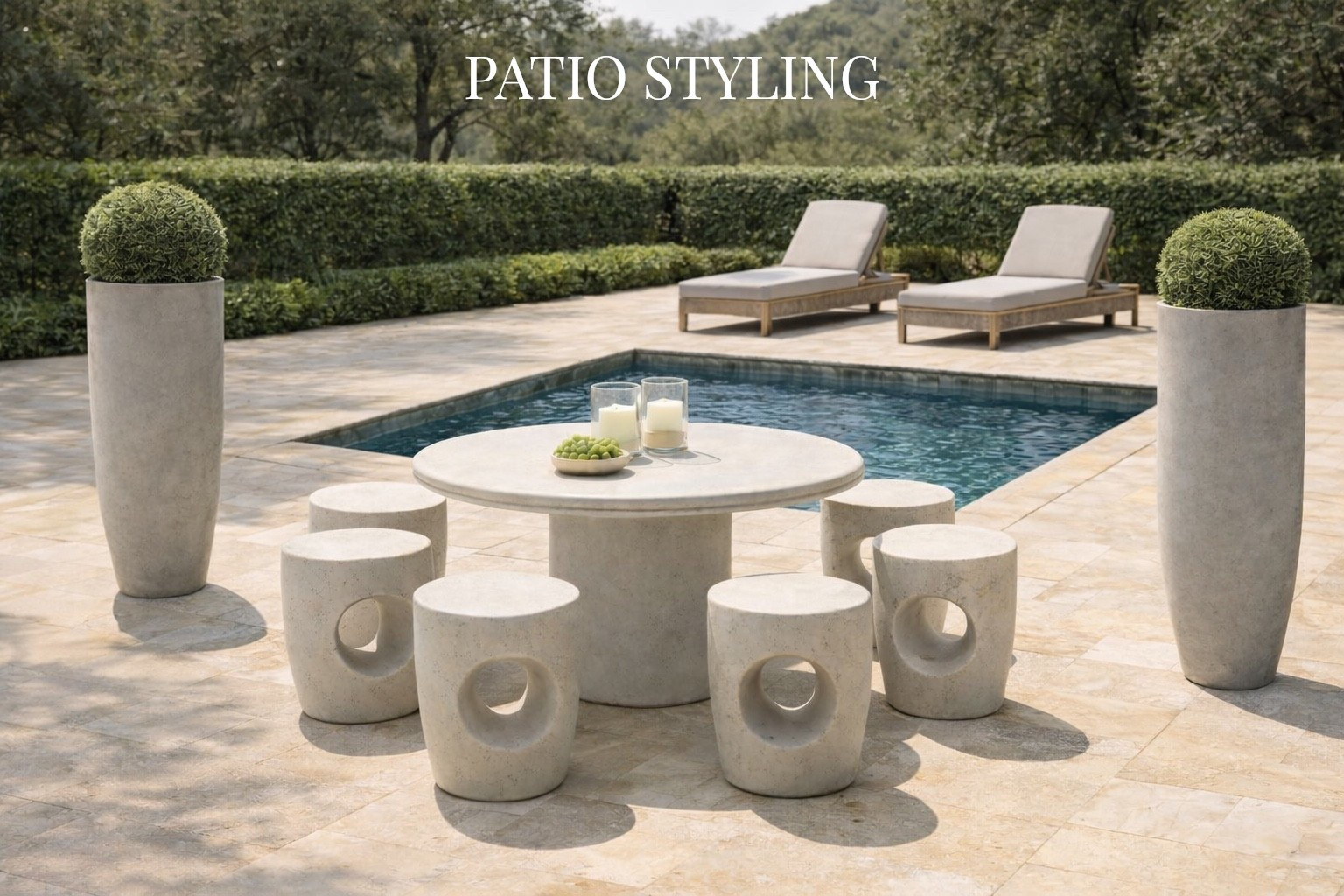 If I were styling your patio… this would be it 🤎 Sculptural stools, a simple round table, and poolside lounging

@wayfair #wishyouwerehere #outdoor #wayfair #ad #wayfairpartner

#LTKSeasonal #LTKHome #LTKSpringSale