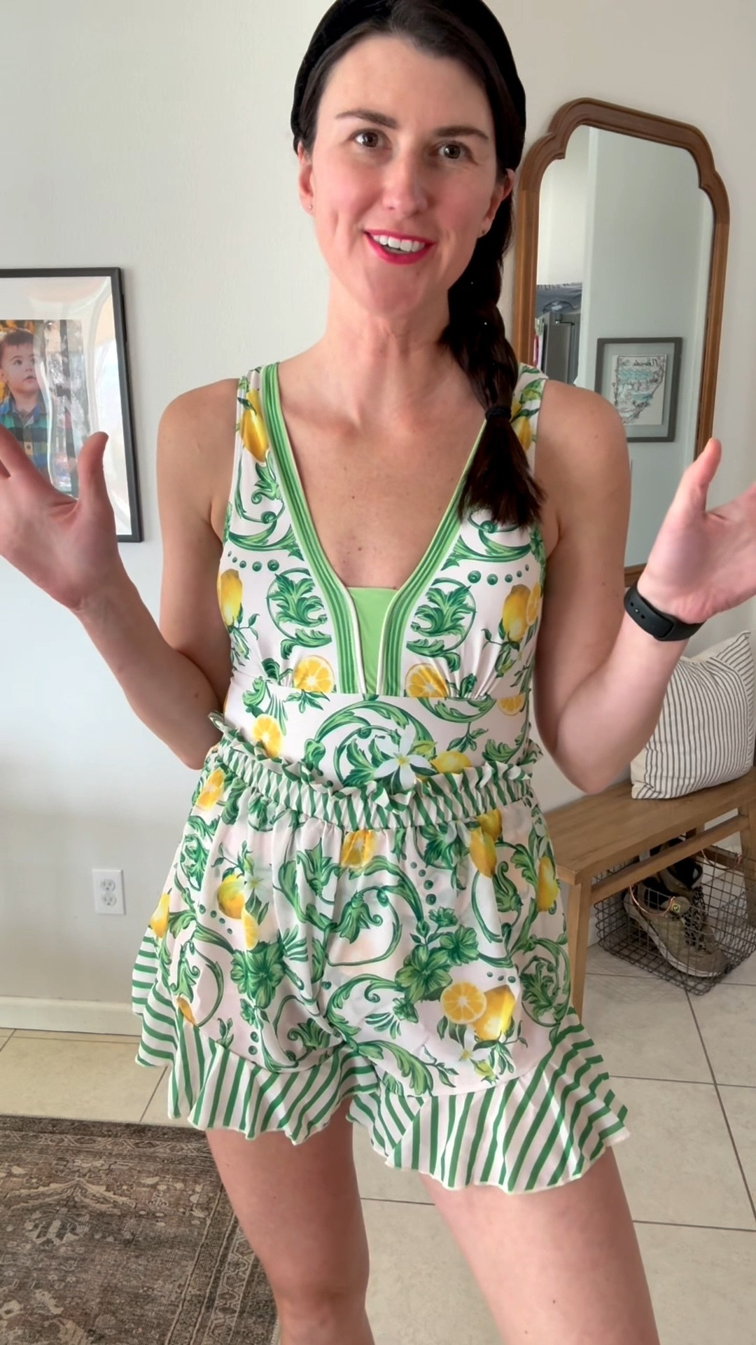 If you want to go a little bolder this summer swim season, save these for your next vacation. 

A one piece 🍋 and stripe swimsuit. This comes with matching shorts with a ruffled hem. Honestly my favorite. 

This second set is safari 🦒 🐅 🐒 animal print. The straps are so stretchy and soft. Gorgeous matching maxi skirt that ties across the waist. 

For reference: I’m 5’11”, 150 lbs wearing a size large in both.

#LTKSwim #LTKSeasonal #LTKOver40