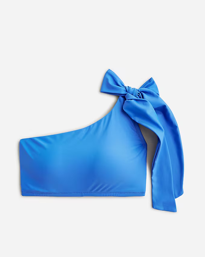 Bow one-shoulder bikini top | J. Crew US