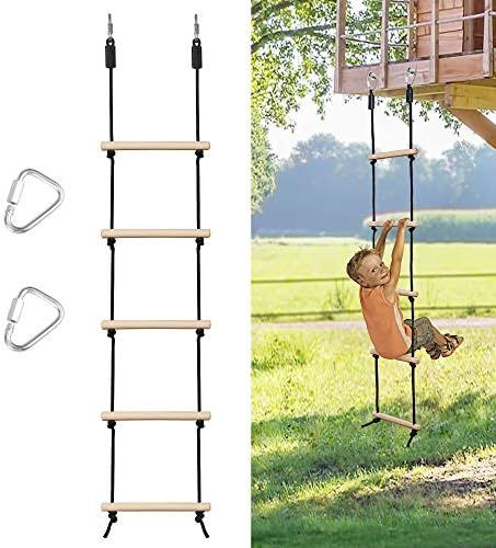 MONT PLEASANT Rope Ladder for Kids Climbing Obstacle Wooden Swing Rope Ladder with 2 Hooks for Ki... | Amazon (US)