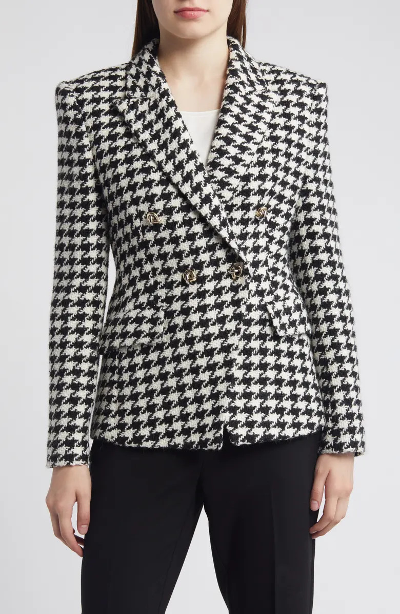 BOSS Jia Houndstooth Double Breasted Blazer | Nordstromrack | Nordstrom Rack