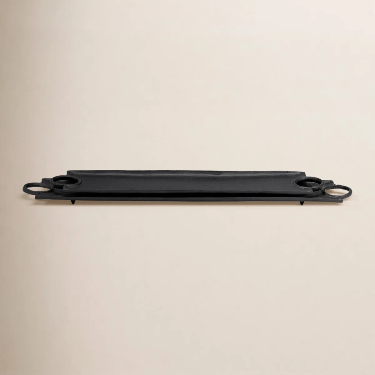 Black Aluminum Decorative Serving Tray Set with Handles - 32" & 27" Modern Rectangular Display Tr... | Wayfair North America
