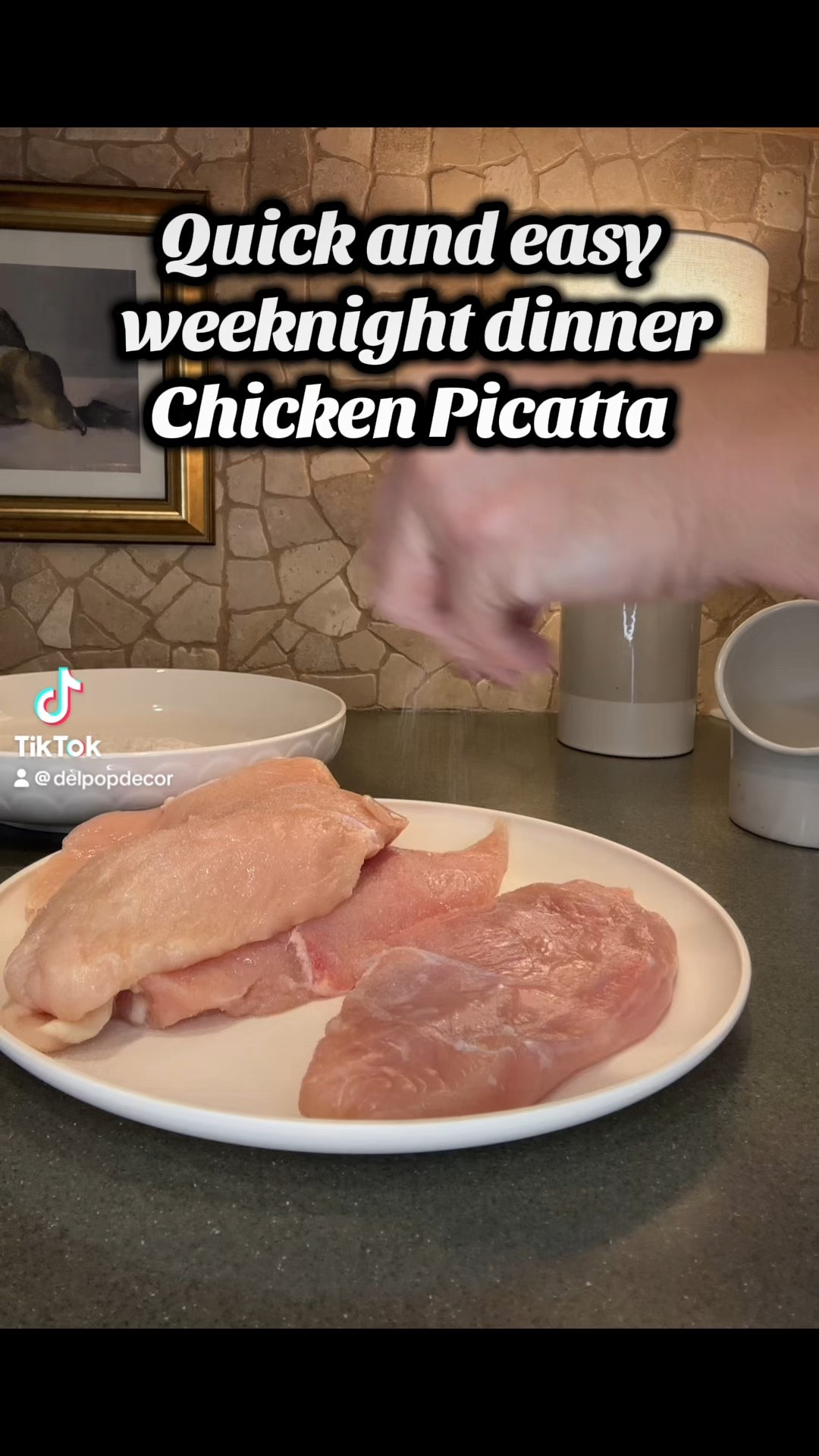 Easy Chicken Picatta

Ingredients:
• Chicken cutlets
• Lemon
• Capers
• Butter & olive oil
•white wine

Quick steps:
	1.	Sauté chicken until golden
	2.	Make lemon-caper sauce
	3.	Simmer + serve

✨ All the tools I use are linked here
🎥 Full cooking video on my TikTok

This recipe is very quick and easy. Great for a weeknight dinner! Try and let me know if you 
#easyrecipe #weeknightdinner


#LTKOver40 #LTKfoodie