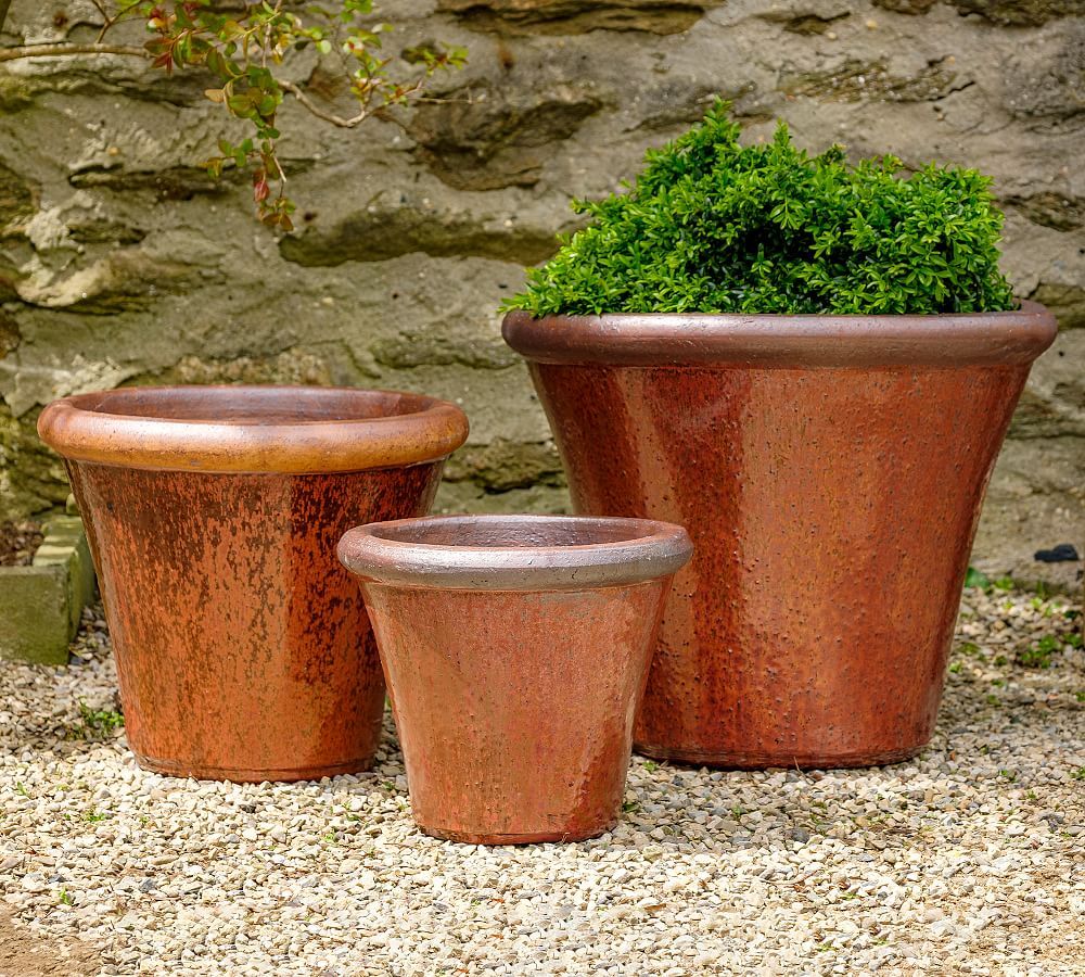 Juliet Glazed Terracotta Planter | Pottery Barn (US)
