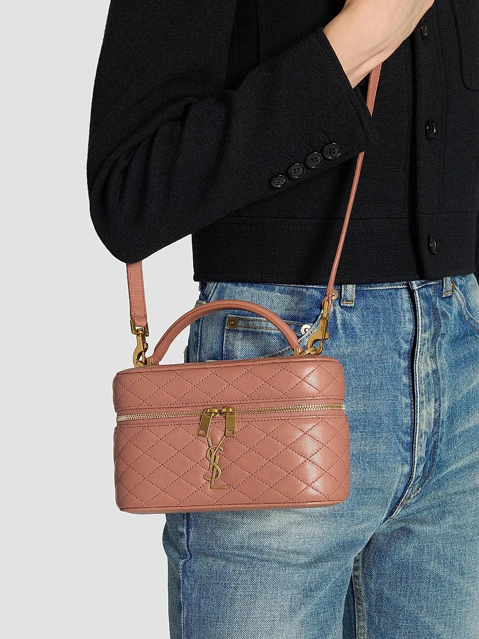 Women's Gaby Mini Vanity Bag in Lambskin - Light Musk | Saks Fifth Avenue