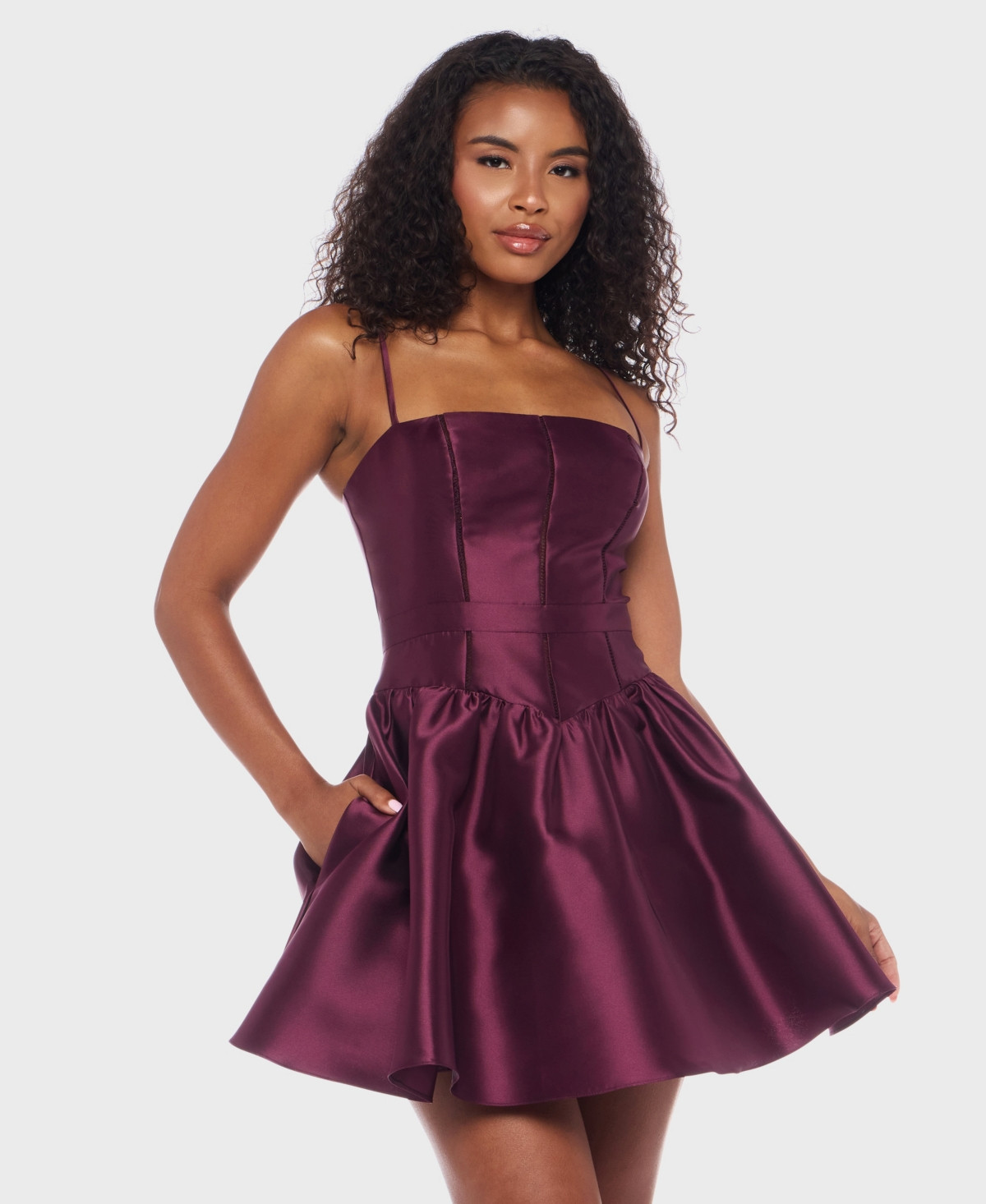 Alex & Sophia Juniors' Sleeveless Short Dress - New Plum | Macy's