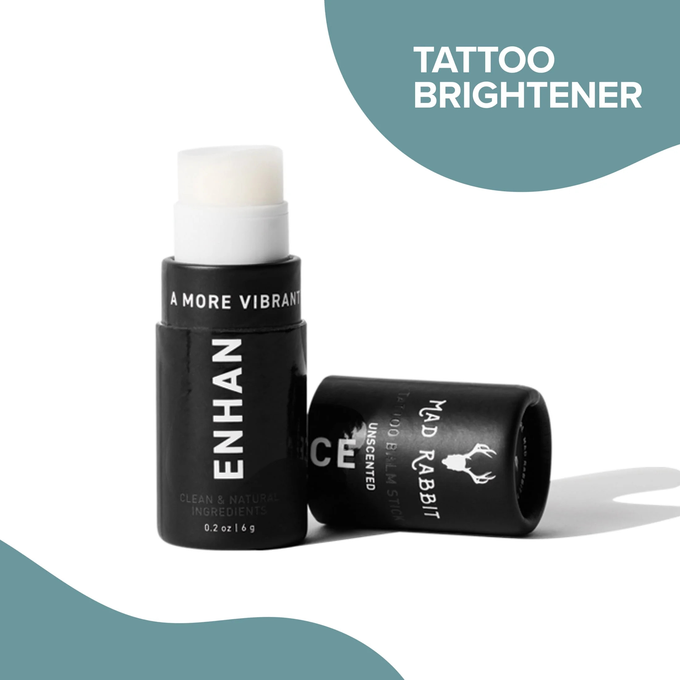 Mad Rabbit Enhance Tattoo Balm Stick, Tattoo Aftercare Brightener & Moisturizer, Fragrance-Free, ... | Walmart (US)
