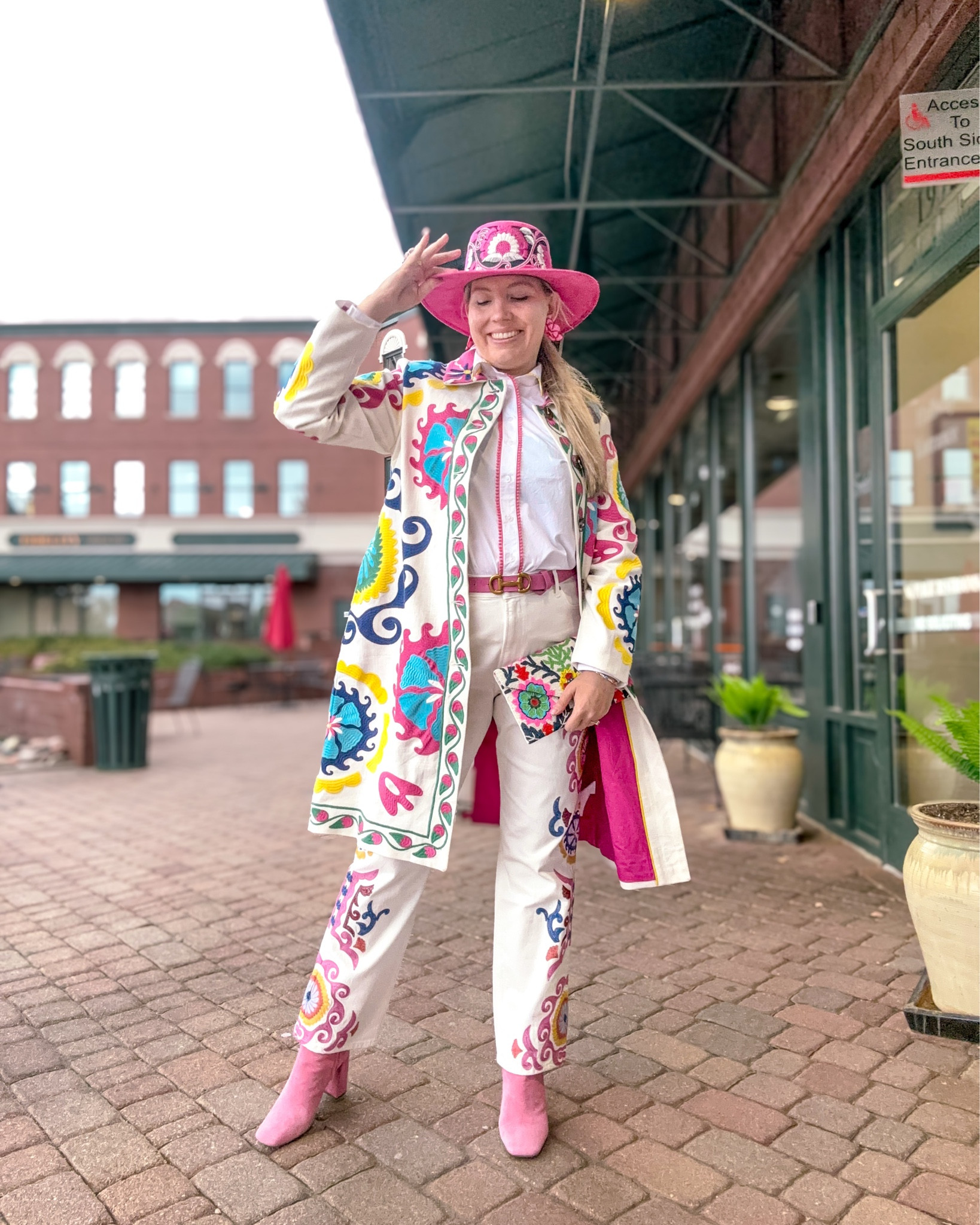 Look 8 - Desert Dust 🌵 
A curated style series

This one was so fun to wear - the matching coat and jeans make such a statement, and I love how colorful and fun it feels. The bag, earrings, and ring are actually all pieces that I wore during my wedding, so it’s always such a treat to bring them out for an everyday look. 

The Desert Dust capsule is my playful, colorful take on Western style - mixing heritage details, bold hues, and a touch of preppy fun to celebrate the Wild West and its influence on my own style.

Coat - Boden (this years similar pieces linked)
Jeans - Boden (linked)
Shirt - Boden (this year’s color linked)
Belt - Boden (current colors linked)
Hat - Hats N Roses (linked)
Bag - Deisgns by Ricki (similar linked)
Earrings - Tuckernuck 
Earrings & Ring - Oscar de la Renta 
Bracelet - Rocksbox 
Shoes - Sam Edelman (linked)
#DesertDustCapsule #WesternInspired #CapsuleWardrobe #ColorfulStyle #Boden

#LTKSeasonal #LTKStyleTip #LTKTall