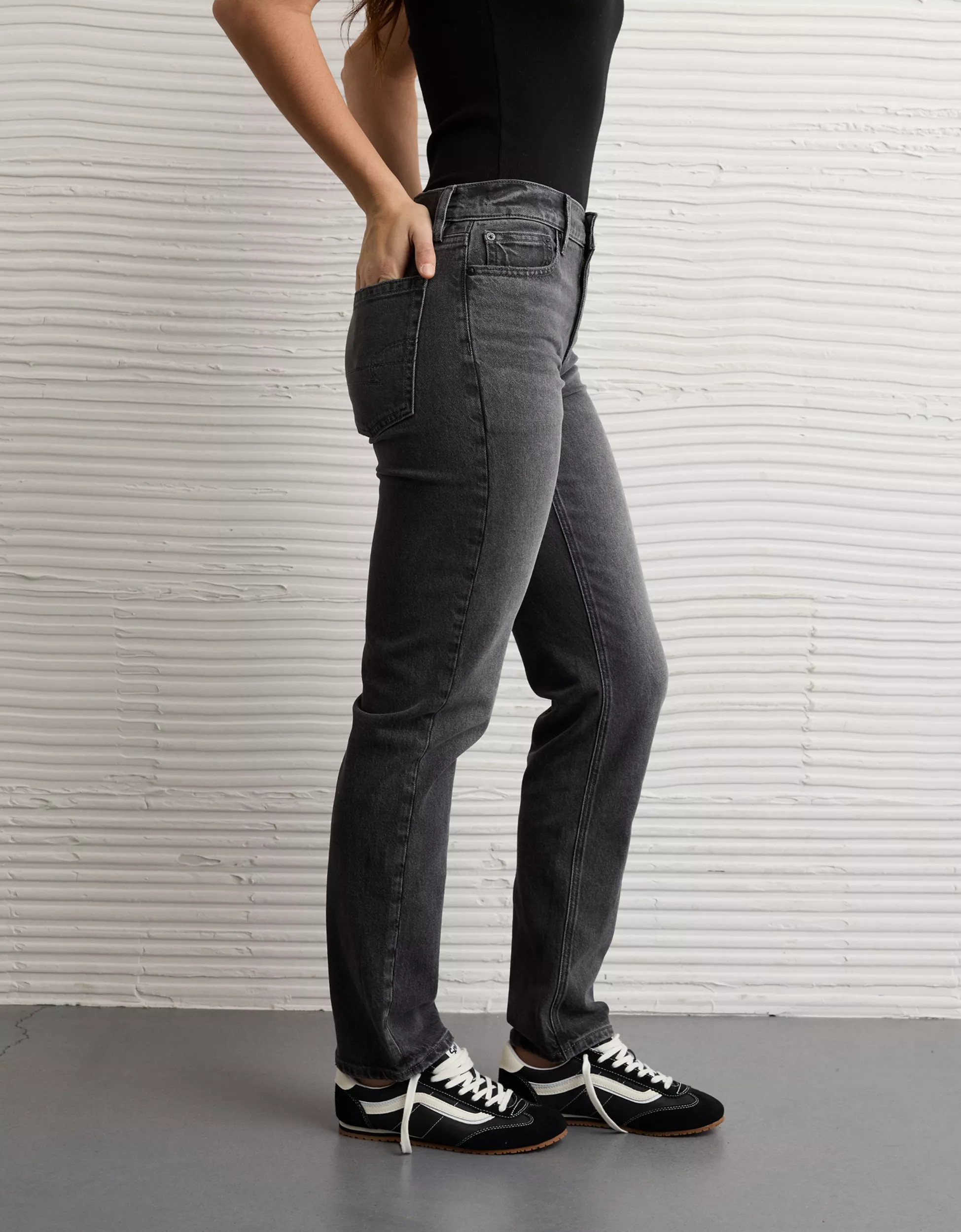 AE Stretch Super High-Waisted Straight Jean | American Eagle Outfitters (US & CA)
