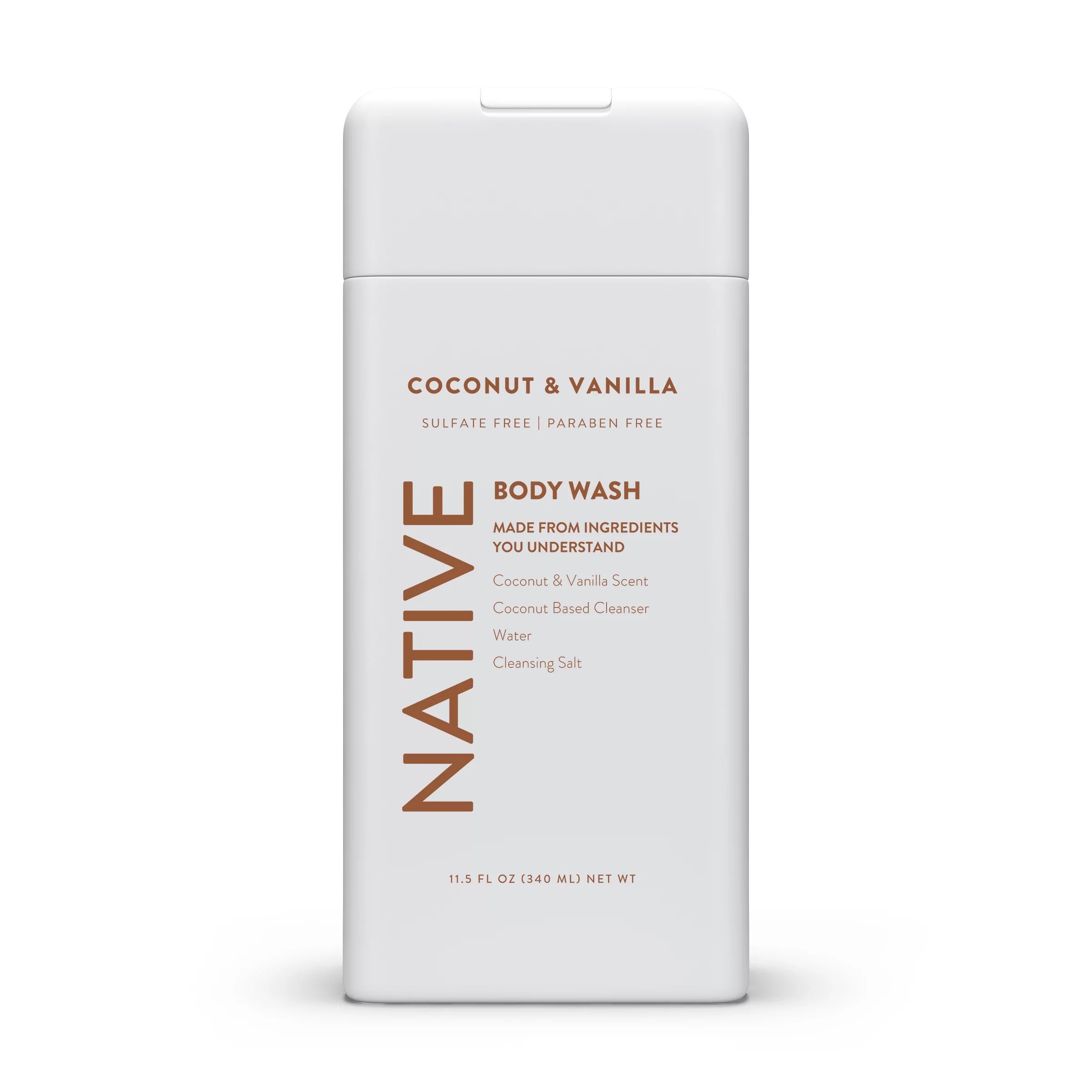 Native Natural Body Wash, Coconut and Vanilla, Sulfate Free, 11.5 oz | Walmart (US)