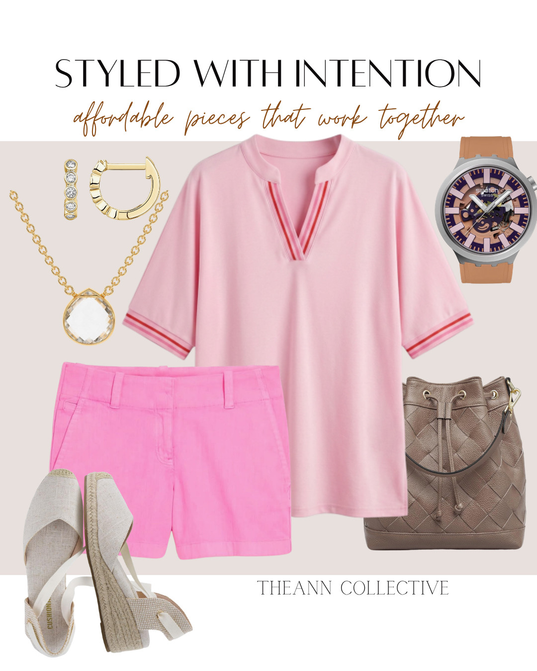Styled With IntentionA soft pink top, bright pink shorts, neutral wedges, and classic accessories create a summer outfit that’s colorful without feeling overdone.

The best outfits happen when every piece has a purpose and works together to create a cohesive look.

It’s not about buying more clothes. It’s about putting the right pieces together.

#LTKStyleTip #LTKSummer #LTKFashion #PinkStyle #AffordableStyle #EverydayStyle #LTKFindsUnder50 

 