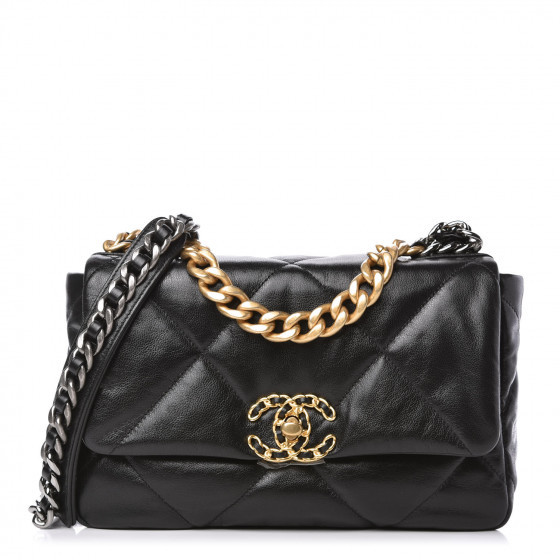 Goatskin Quilted Medium Chanel 19 Flap Black | Fashionphile