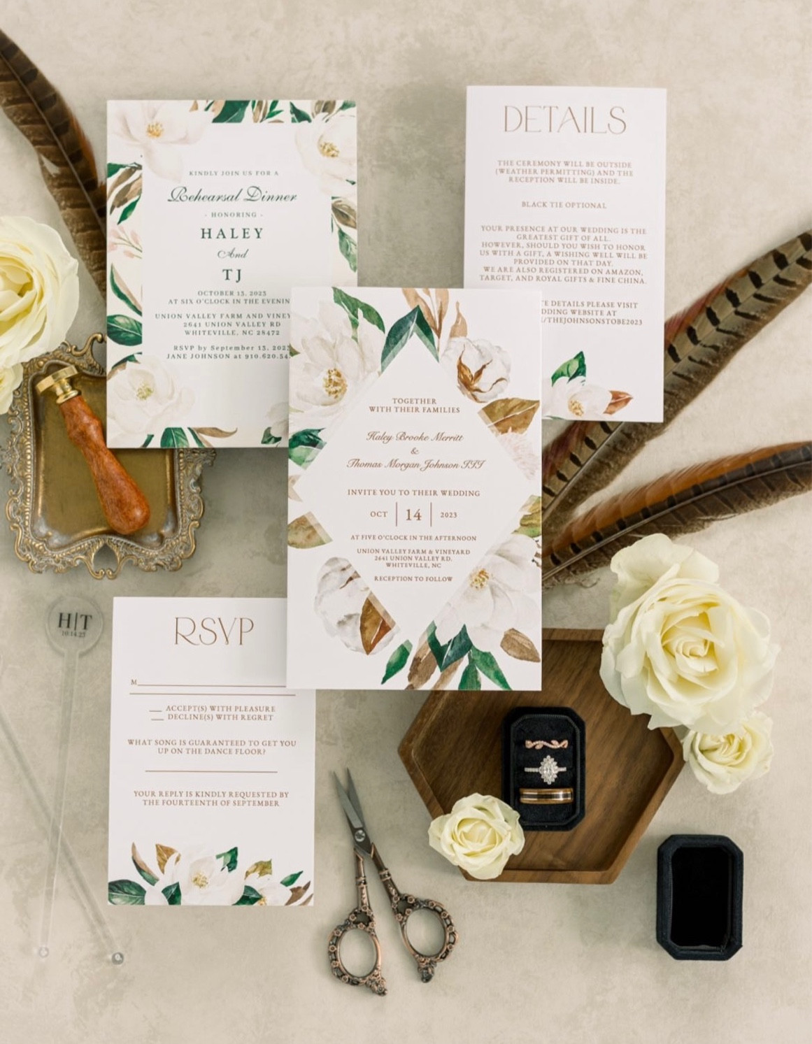 A moment for the details from our wedding day 🤍💍👰🏻‍♀️

Wedding details, wedding wax stamp, black ring box, gold helpers dish, feather detail

#LTKwedding #LTKbeauty #LTKstyletip