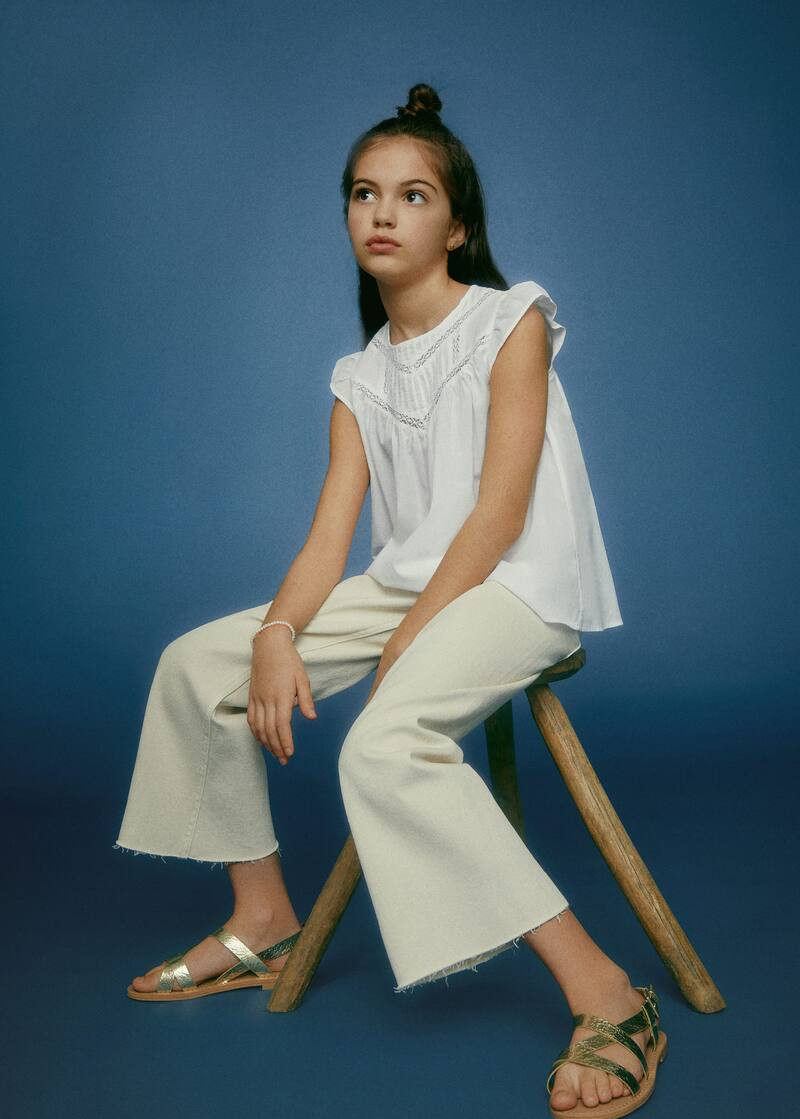 Ruffled sleeve blouse -  Women | Mango USA | MANGO (US)