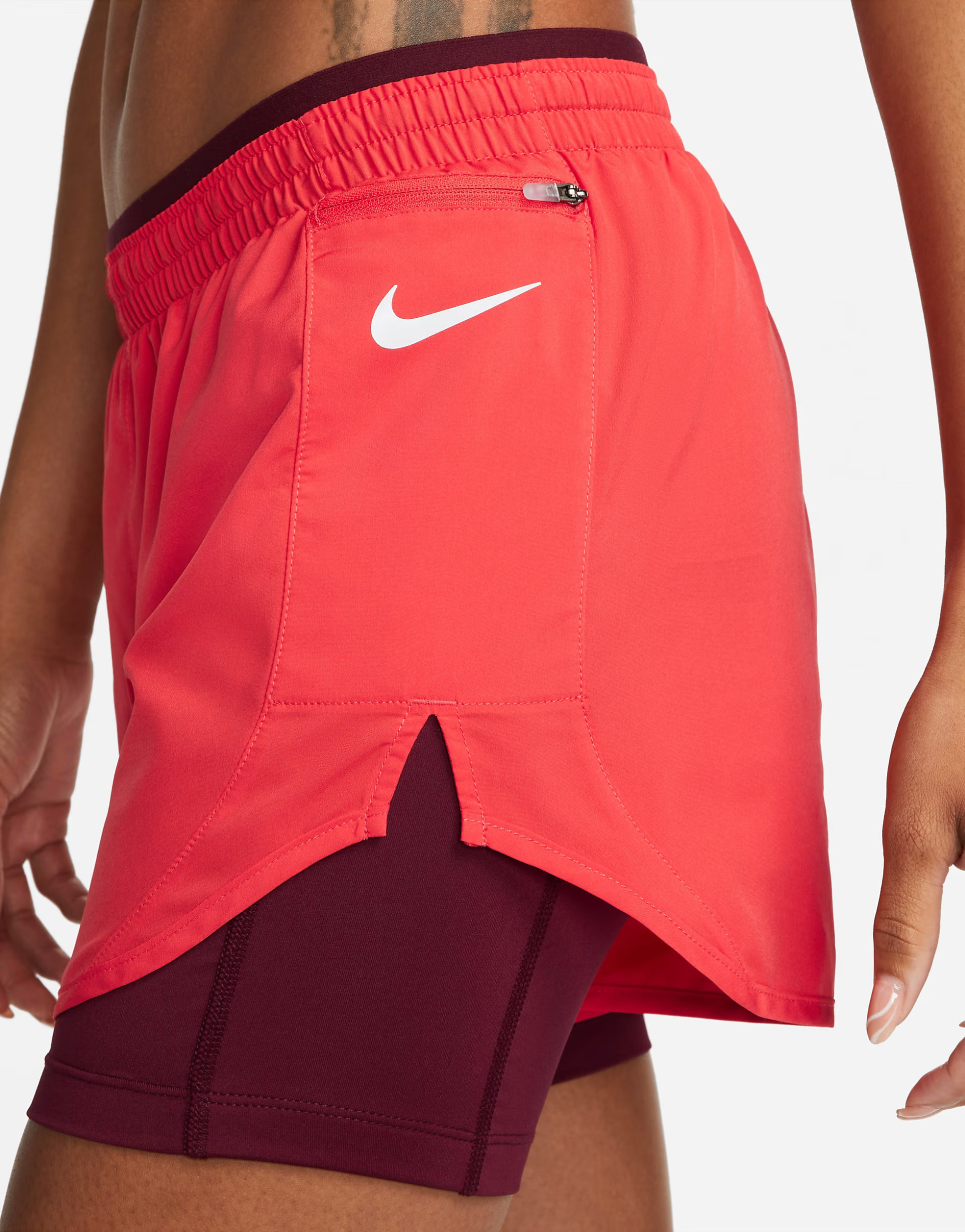 Nike Running Tempo Luxe 2-in-1 shorts in red | ASOS | ASOS (Global)