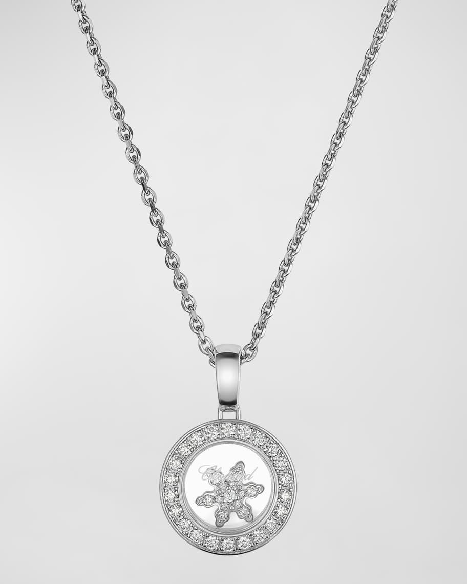 Chopard Happy Diamonds 18K White Gold Snowflake Pendant Necklace | Neiman Marcus