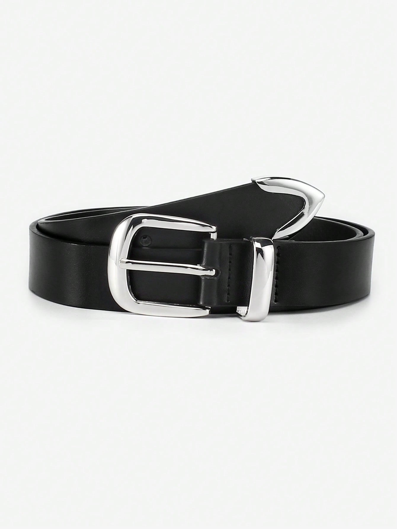 1pc Women's Silver Buckle Metal Ring Casual Pu Belt, Suitable For Daily Life | SHEIN USA | SHEIN