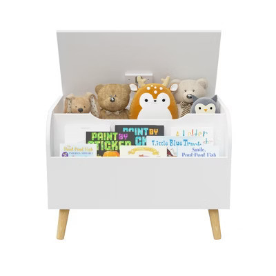 Fontoi Decorative Bookshelf, Toy Storage Organizer with Front Bookshelf, Toy Storage Cabinet for Kids' Playroom Nursery, White, 15.75"*17.13"*23.62" | Target
