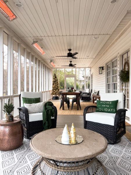 screened in porch for the holidays with heaters from infratech. #outdoor #outdoorfurniture #walmart #target #christmas 

#LTKHoliday #LTKSeasonal #LTKGiftGuide