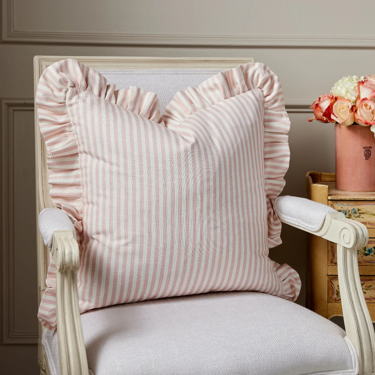 Carolina Stripe Pillow Cover in Pink Salt | Caitlin Wilson Design