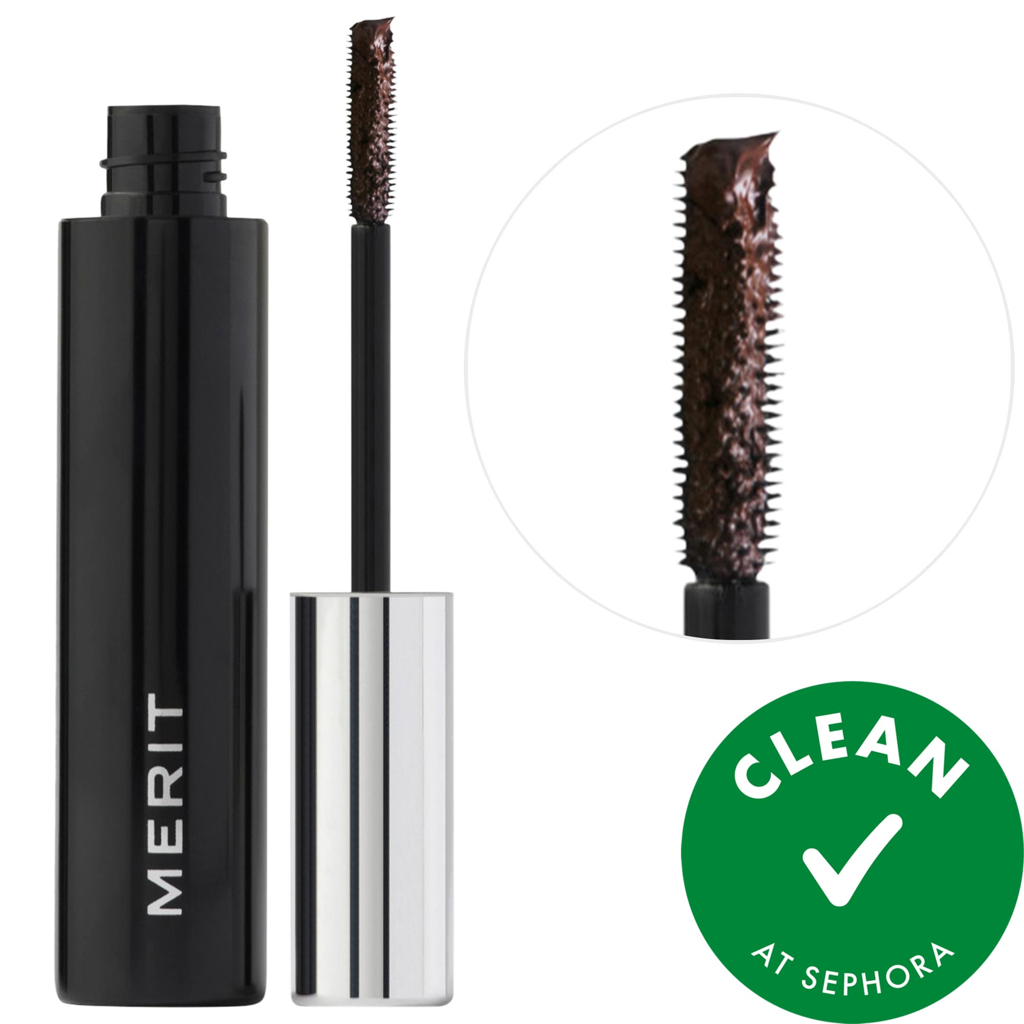 MERIT Clean Volume - Volumizing Tubing Mascara Brown 0.24 oz/7 mL | Sephora (US)