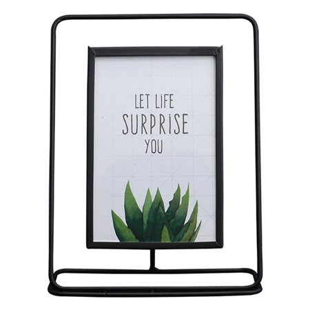 Photo Frame 6 inch Black/Gold Metal Glass Photo Frame Portrait Holder Wedding black vertical | Walmart (US)